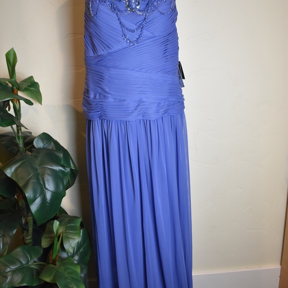 Adrianna Papell Cap Sleeve Stretch Tulle Gown! - Picture 12 of 15